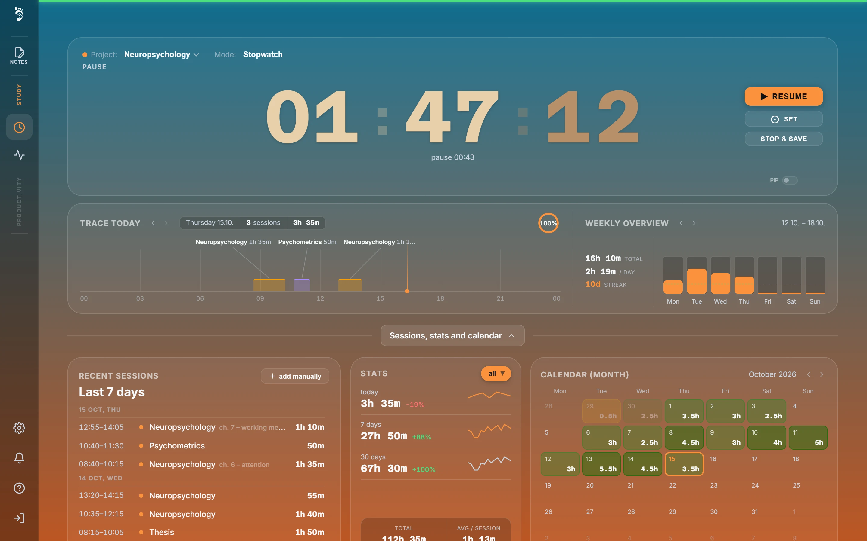 The app in the theme Flow